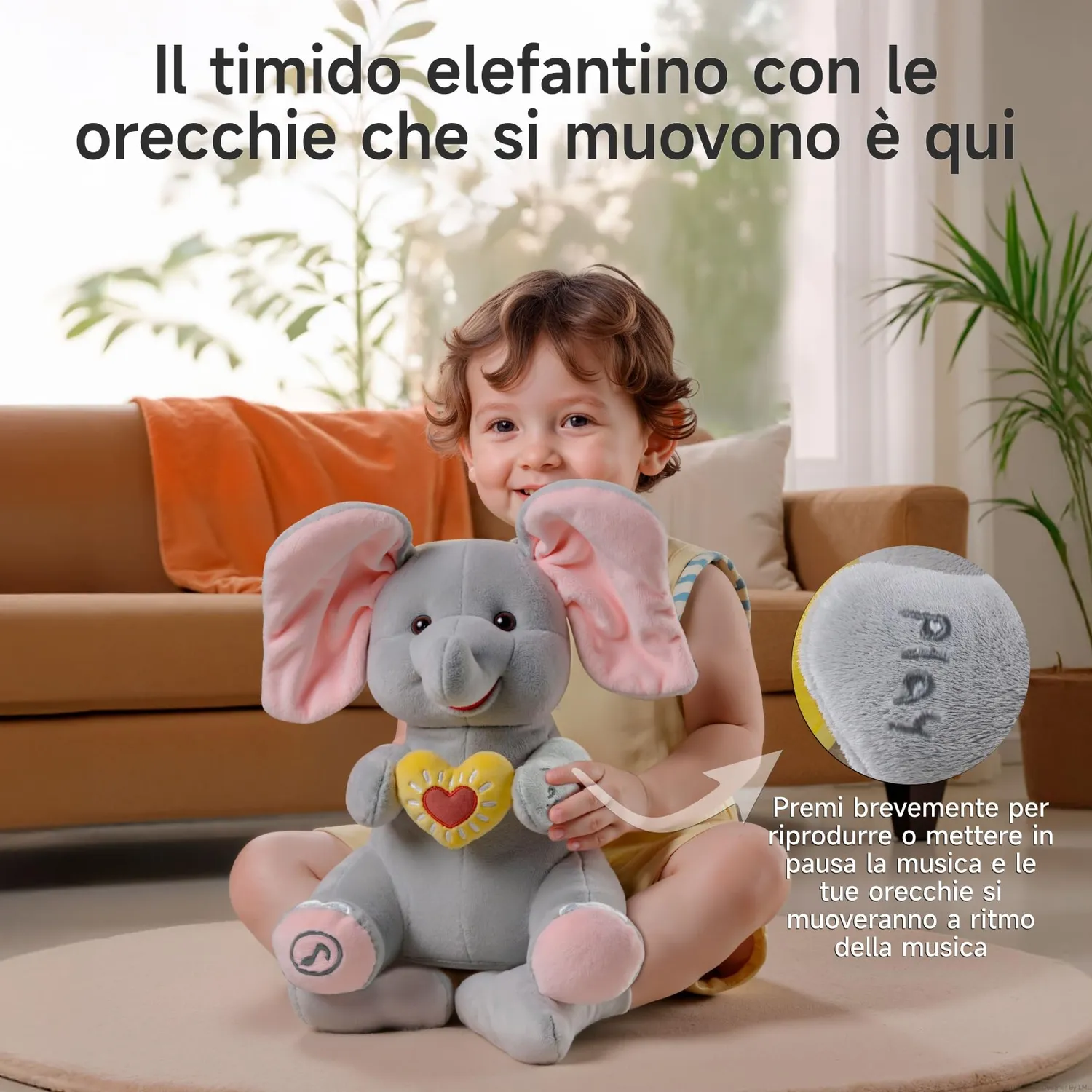 eJog Pup Flappy elefante peluche interattivo che canta