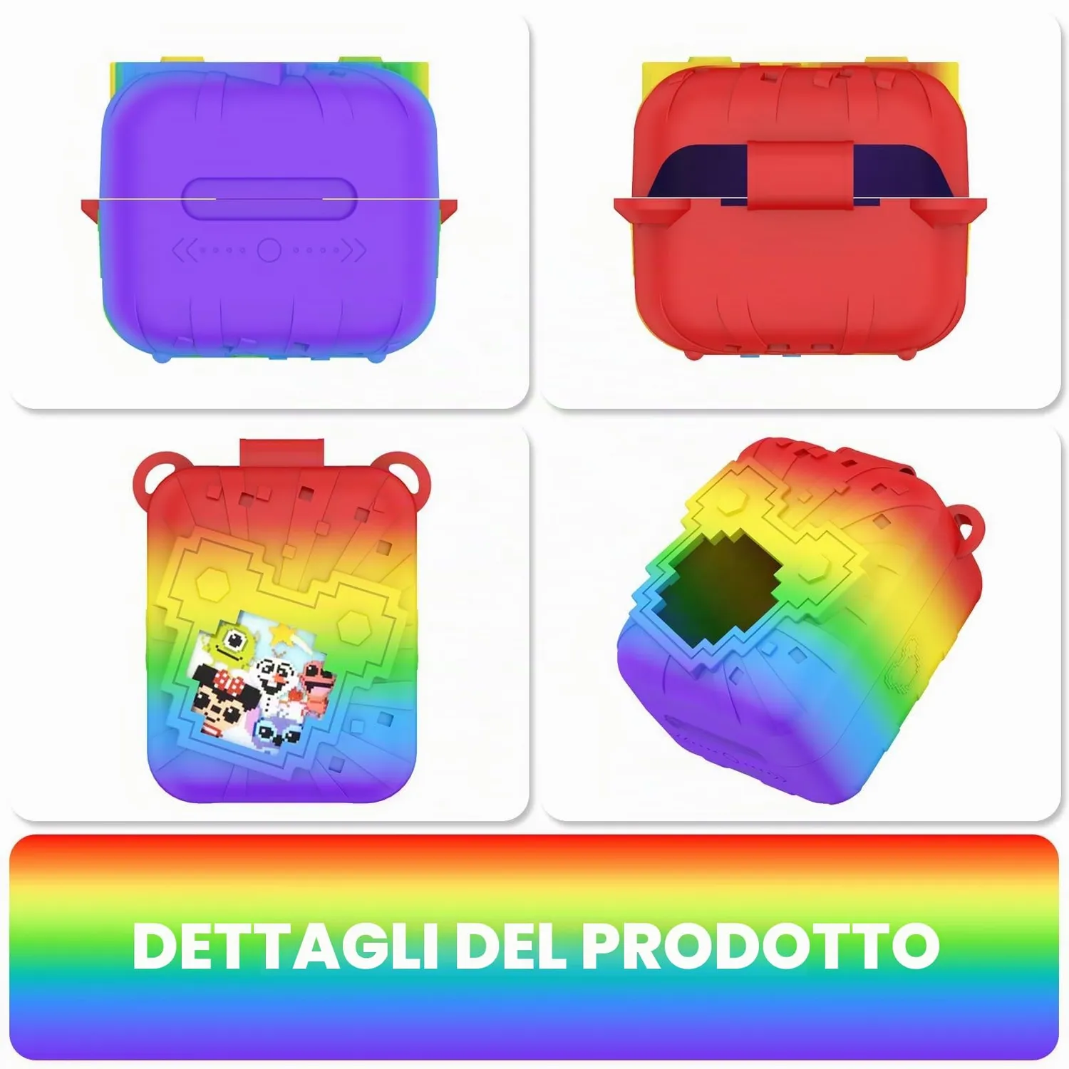 Bitzee Disney Custodia Protettiva Silicone Rossa con Cordino