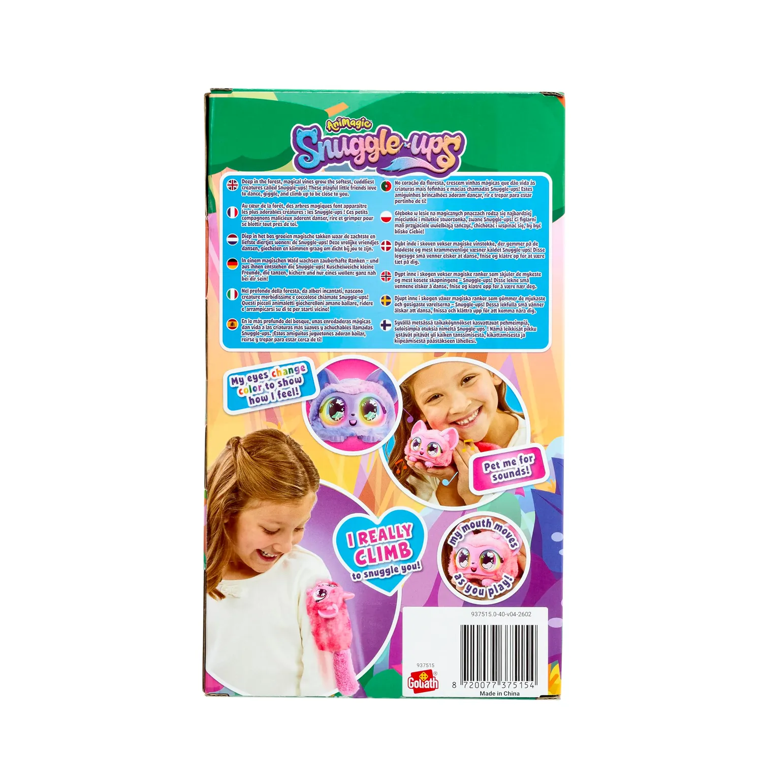 Animagic Snuggleups Rosa peluche interattivo che si arrampica