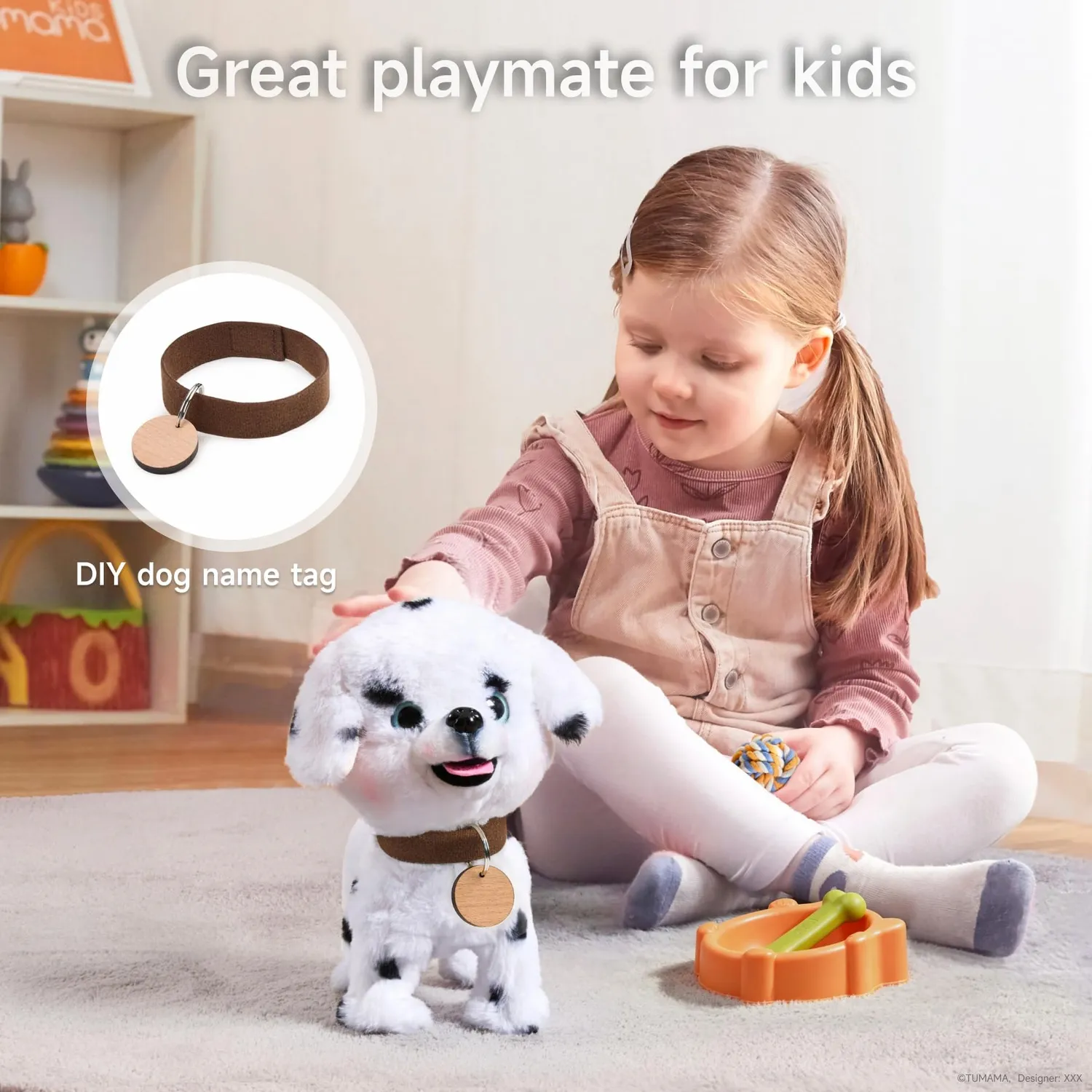 OR OR TU Cagnolino peluche elettronico abbaia e cammina con guinzaglio