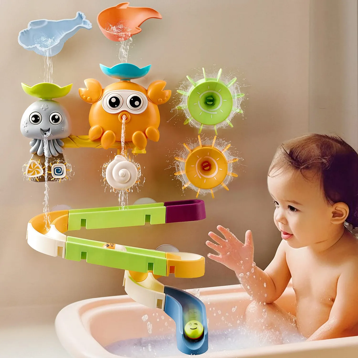 OR OR TU Giochi bagnetto mulino granchio polipo ventosa 22 pezzi