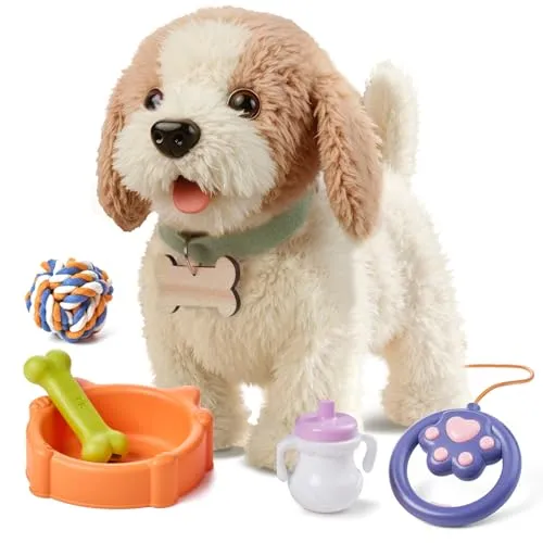 OR OR TU cane peluche interattivo con guinzaglio e palla