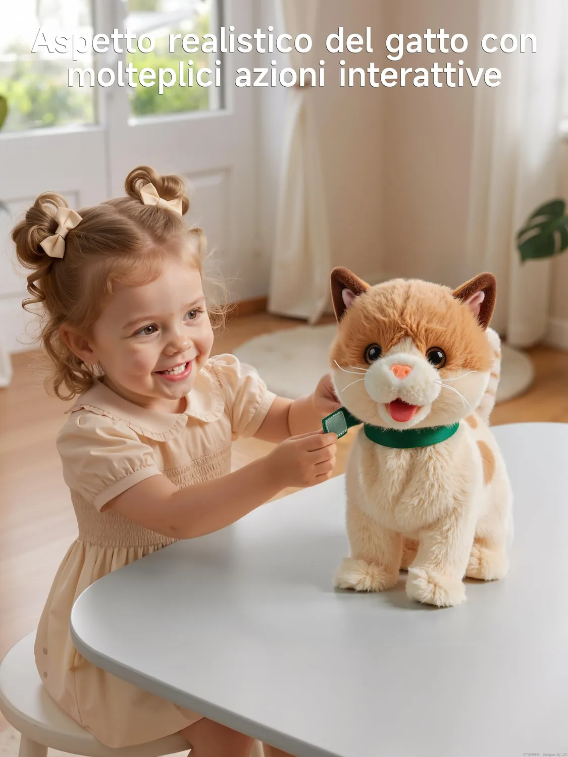 OR OR TU gatto peluche interattivo che cammina con telecomando