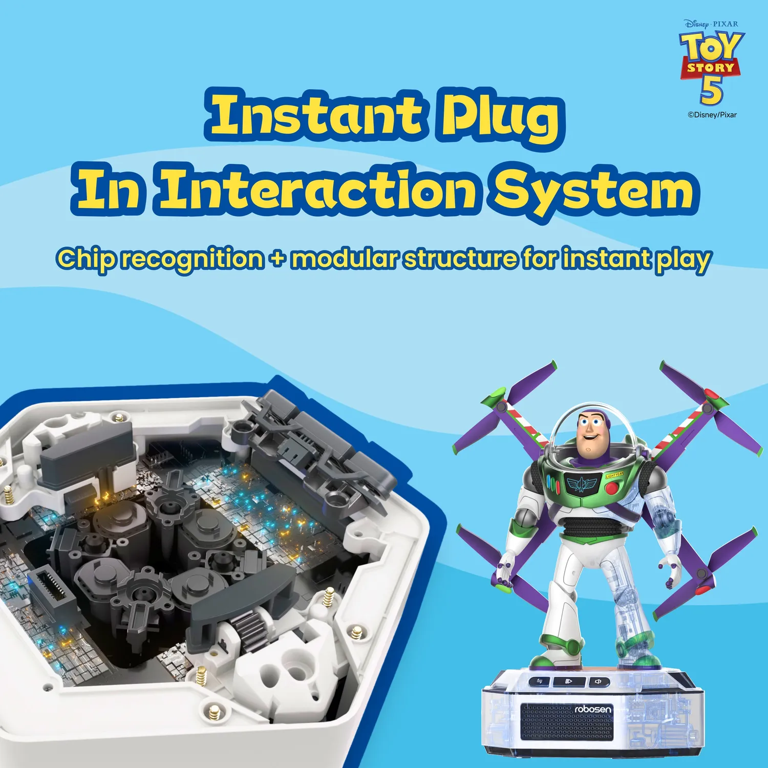 Robosen Mini Toy Story 5 robot Buzz Woody set interattivo