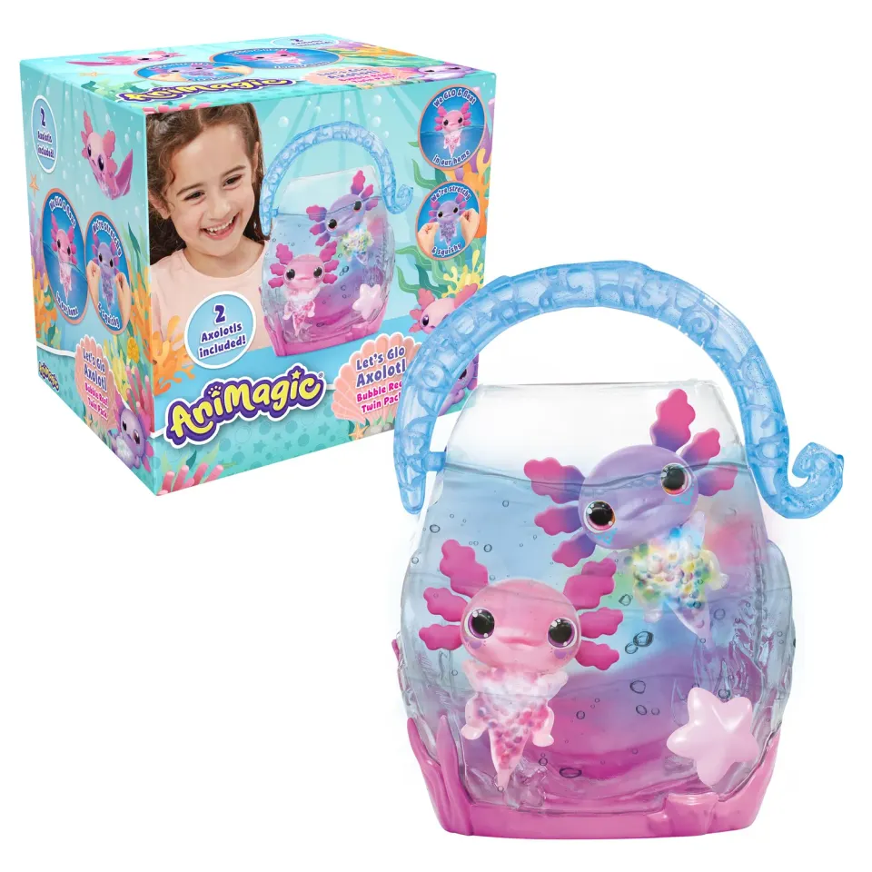 Animagic Let's Glo Bubble Reef acquario interattivo axolotl