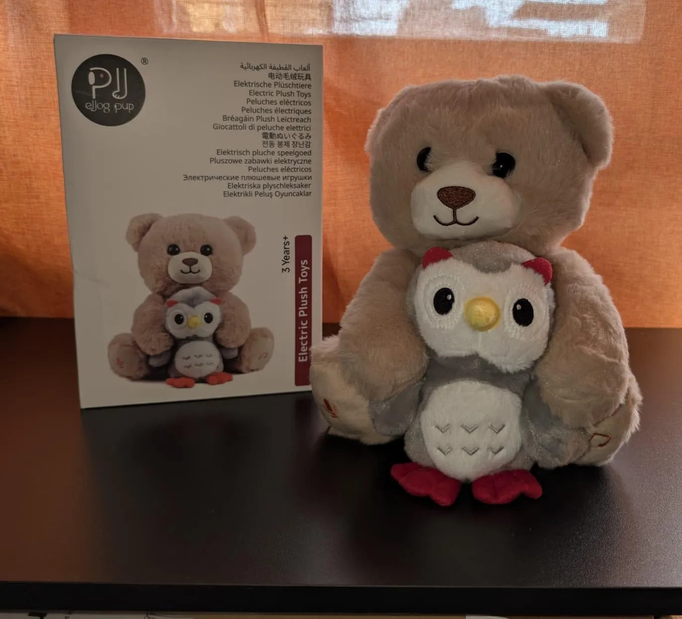 eJog Pup orso peluche musicale con gufo registra e ripeti