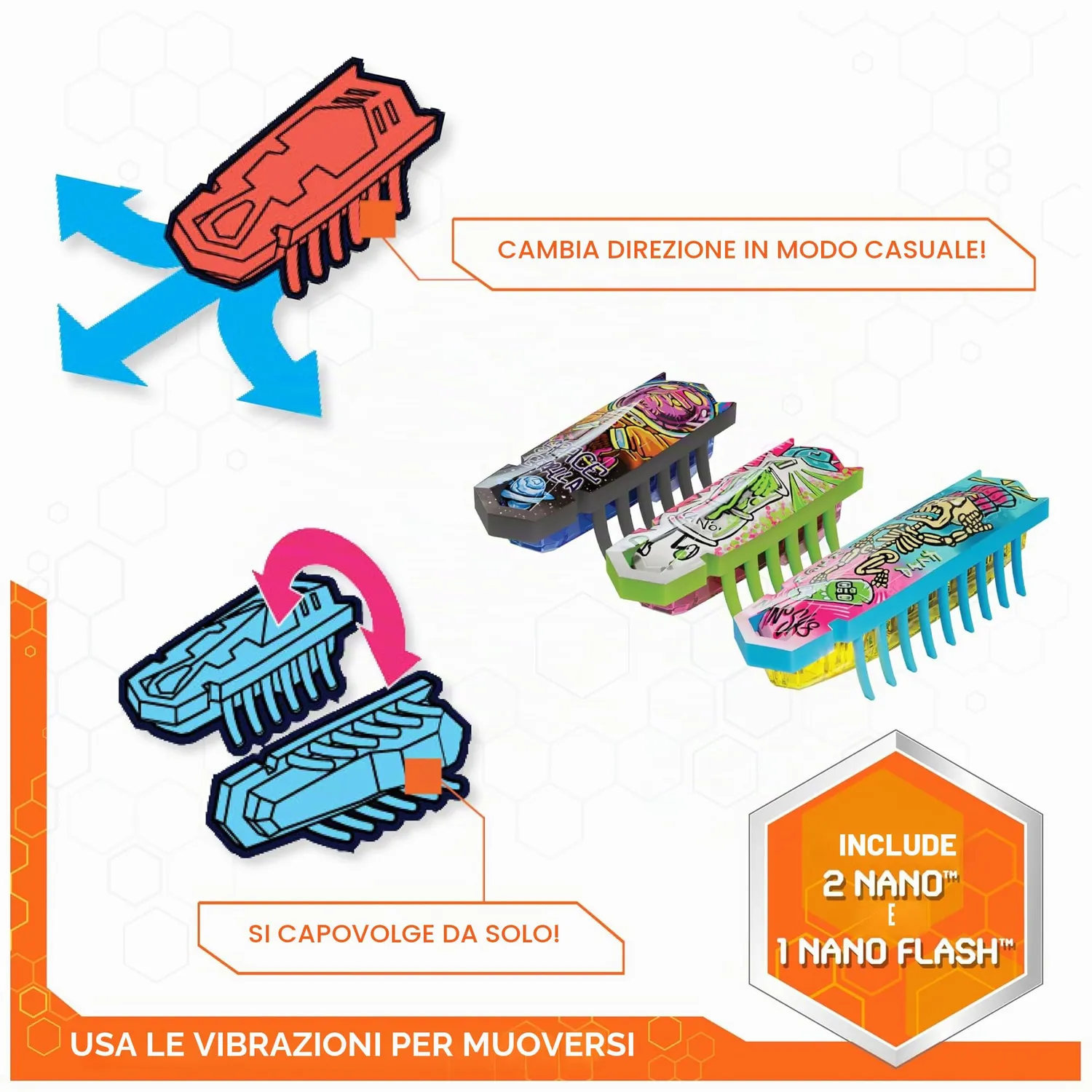Hex Bots Nano Land pista 40 pezzi con nano robot insetto sensoriale