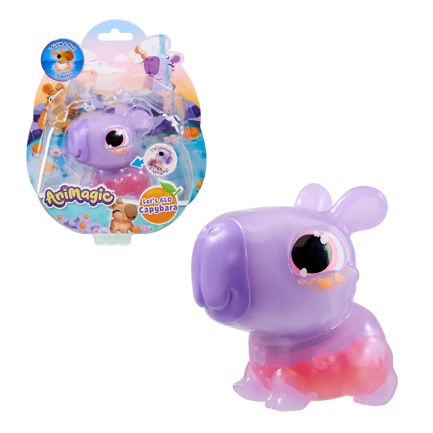 Animagic Let’s Glo Axolotl rosa peluche sensoriale che brilla