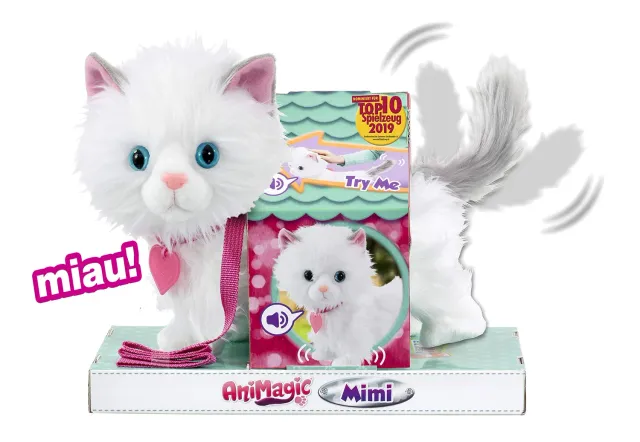 Animagic Mimi gatto peluche interattivo che cammina e miagola