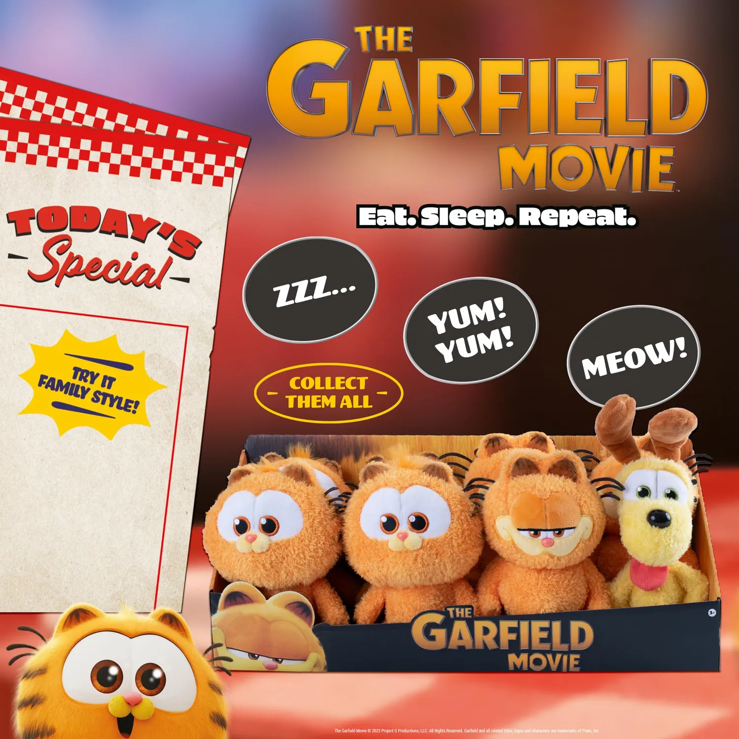 Animagic Garfield Odie peluche morbido cane giallo 2 anni