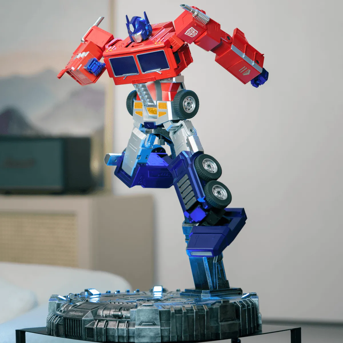 Robosen AI Base espositore Optimus Prime LED 6 faretti