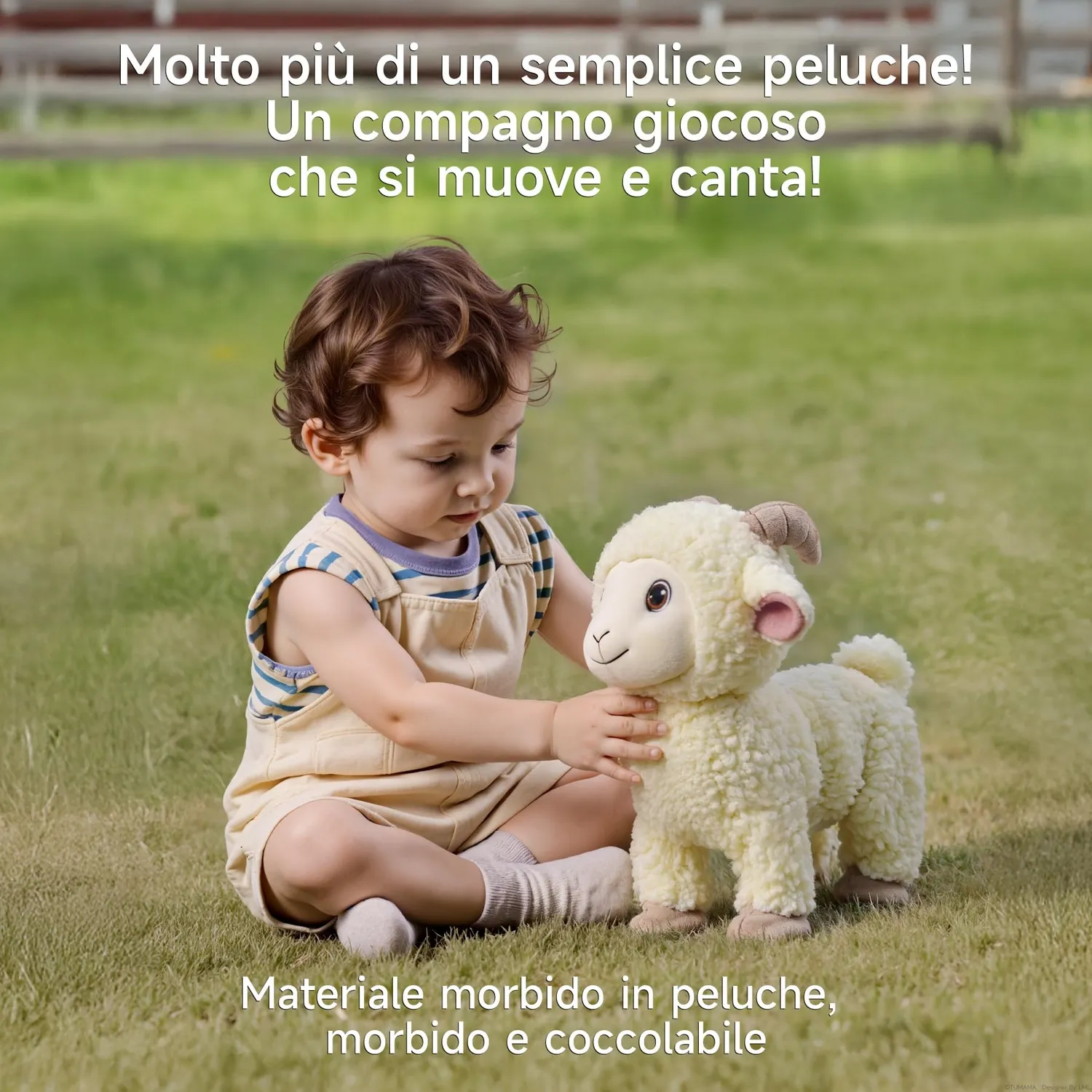 eJog Pup Pecora Peluche Interattivo con Guinzaglio che Cammina e Canta