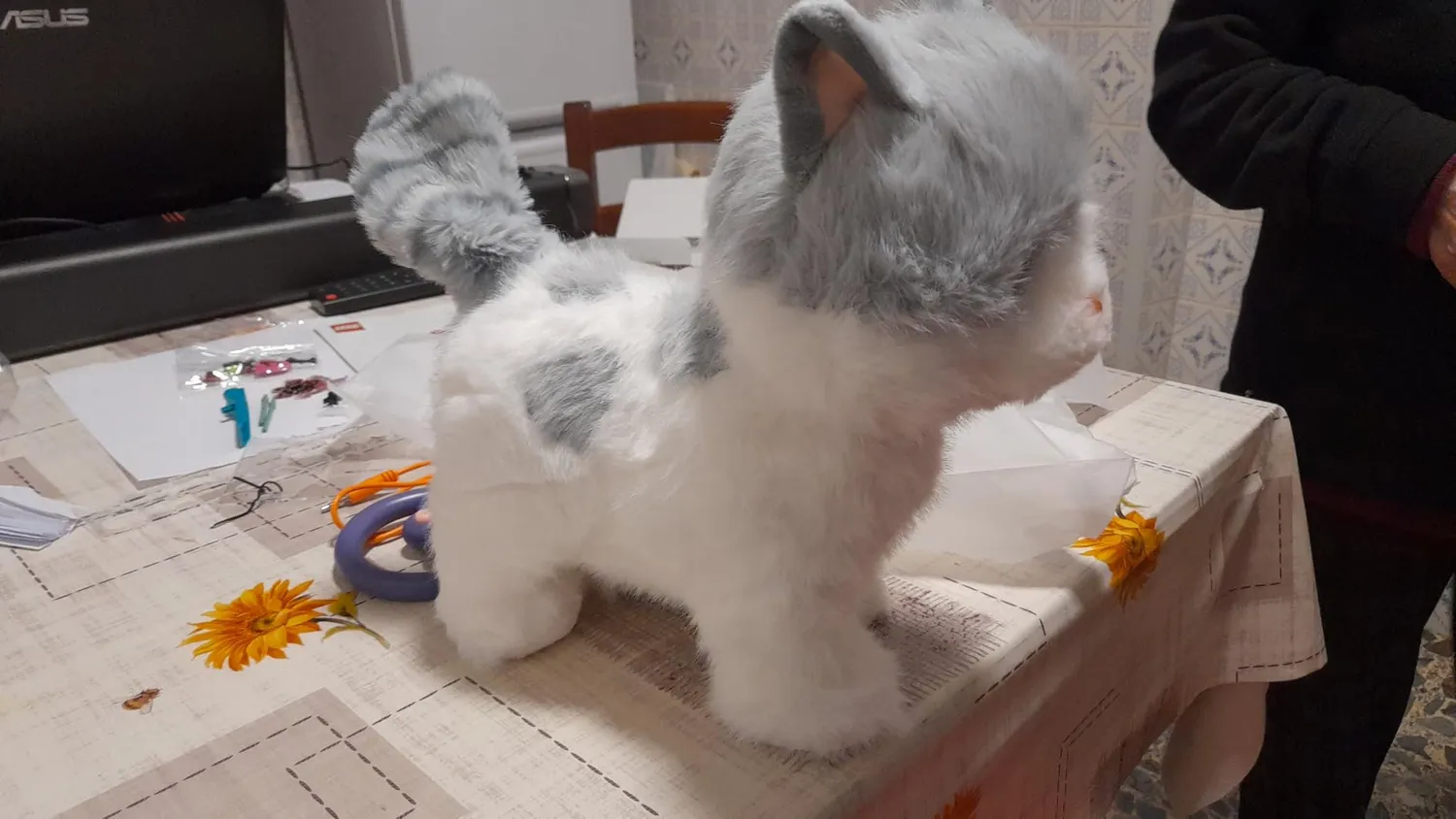 Or Or Tu gatto peluche elettronico con guinzaglio