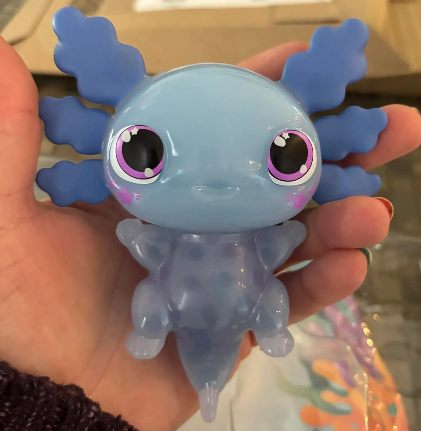 Animagic Let’s Glo Axolotl rosa peluche sensoriale che brilla