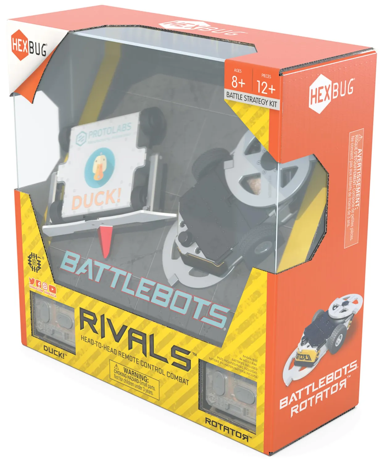 Hex Bots BattleBots Rivals 5.0 robot telecomandato Rotator e Duck 8+