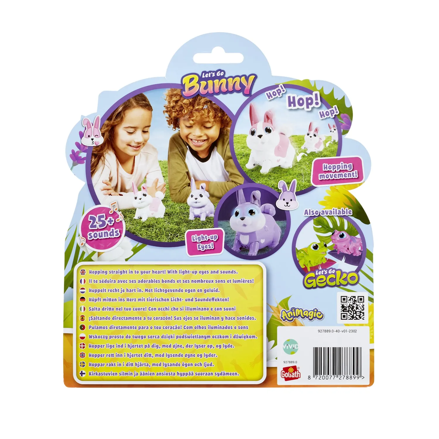 Animagic Let's Go Bunny Rosa peluche interattivo saltellante