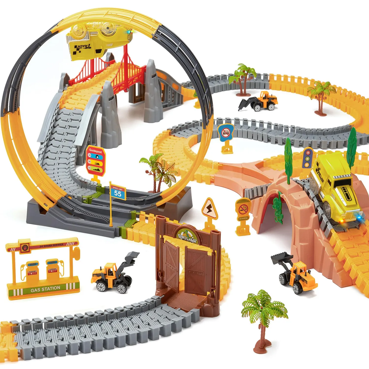 OR OR TU Circuito 342 Pezzi Pista Macchinine Flessibile 360°