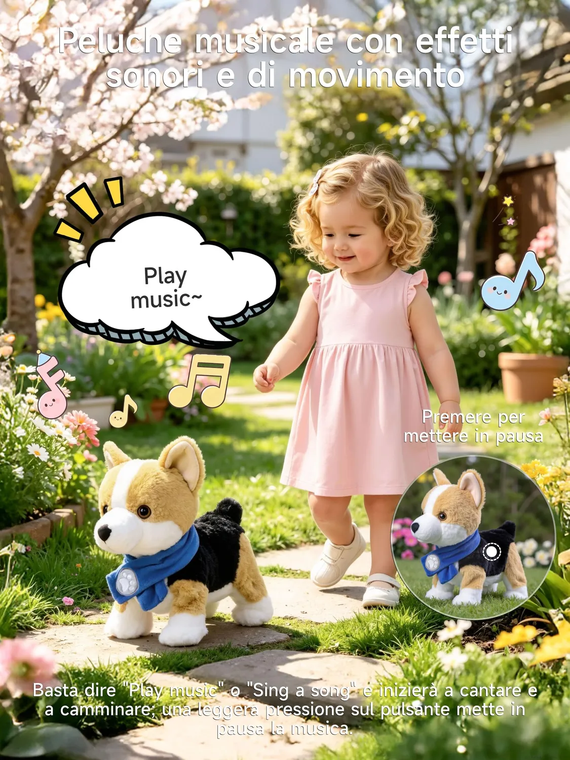 eJog Pup Corgi cane robot controllo vocale che cammina