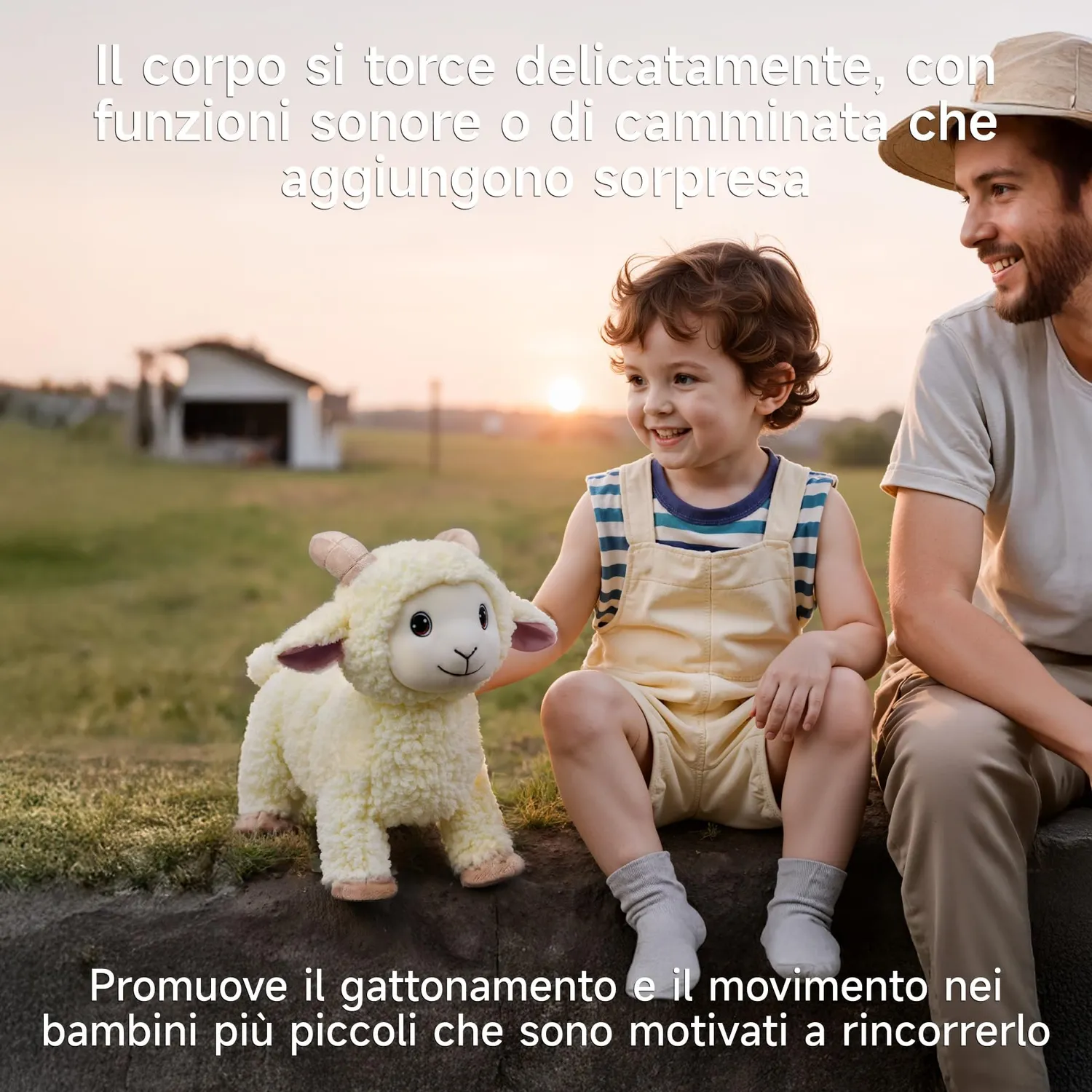 eJog Pup Pecora Peluche Interattivo con Guinzaglio che Cammina e Canta