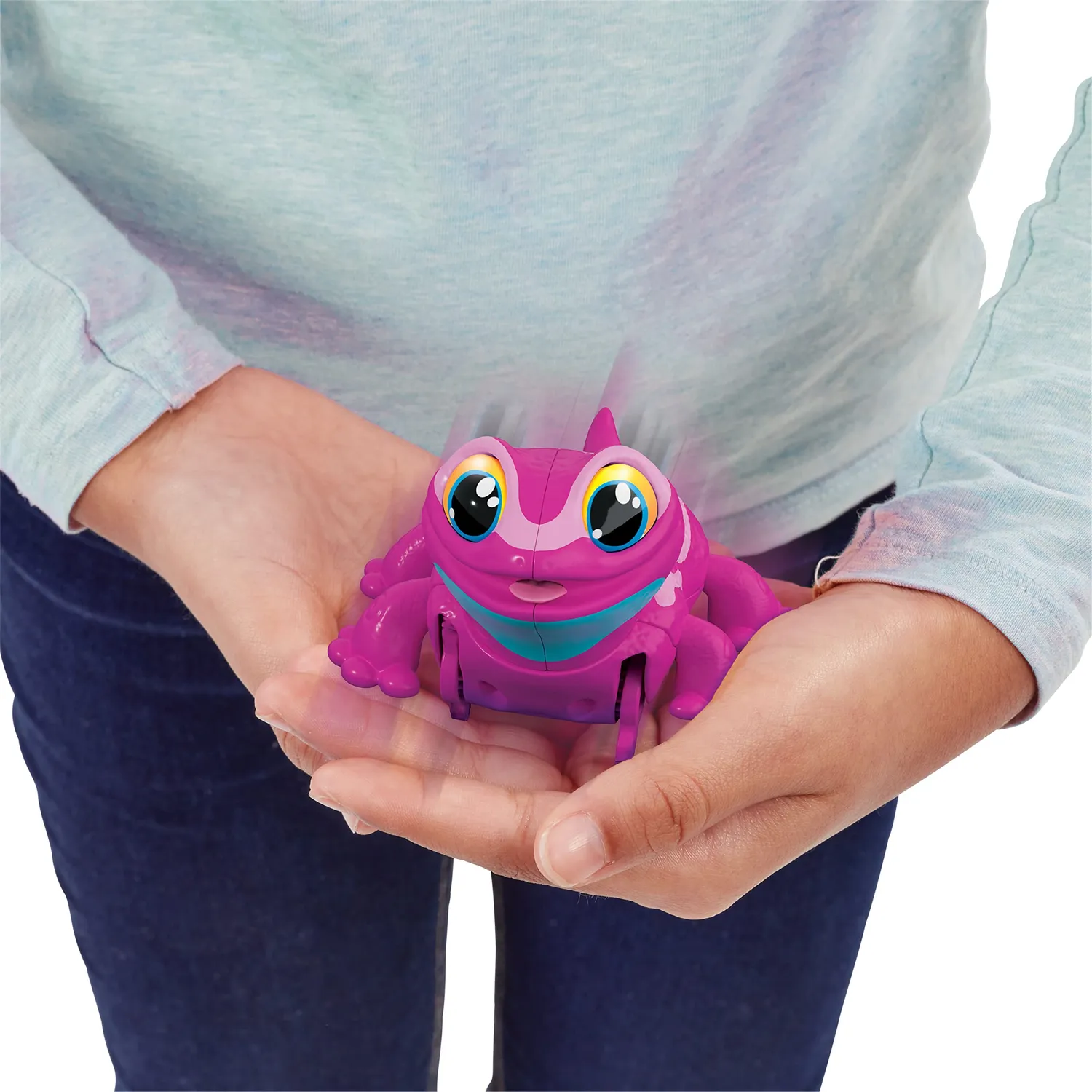 Animagic Let's Go Gecko peluche interattivo rosa con luci