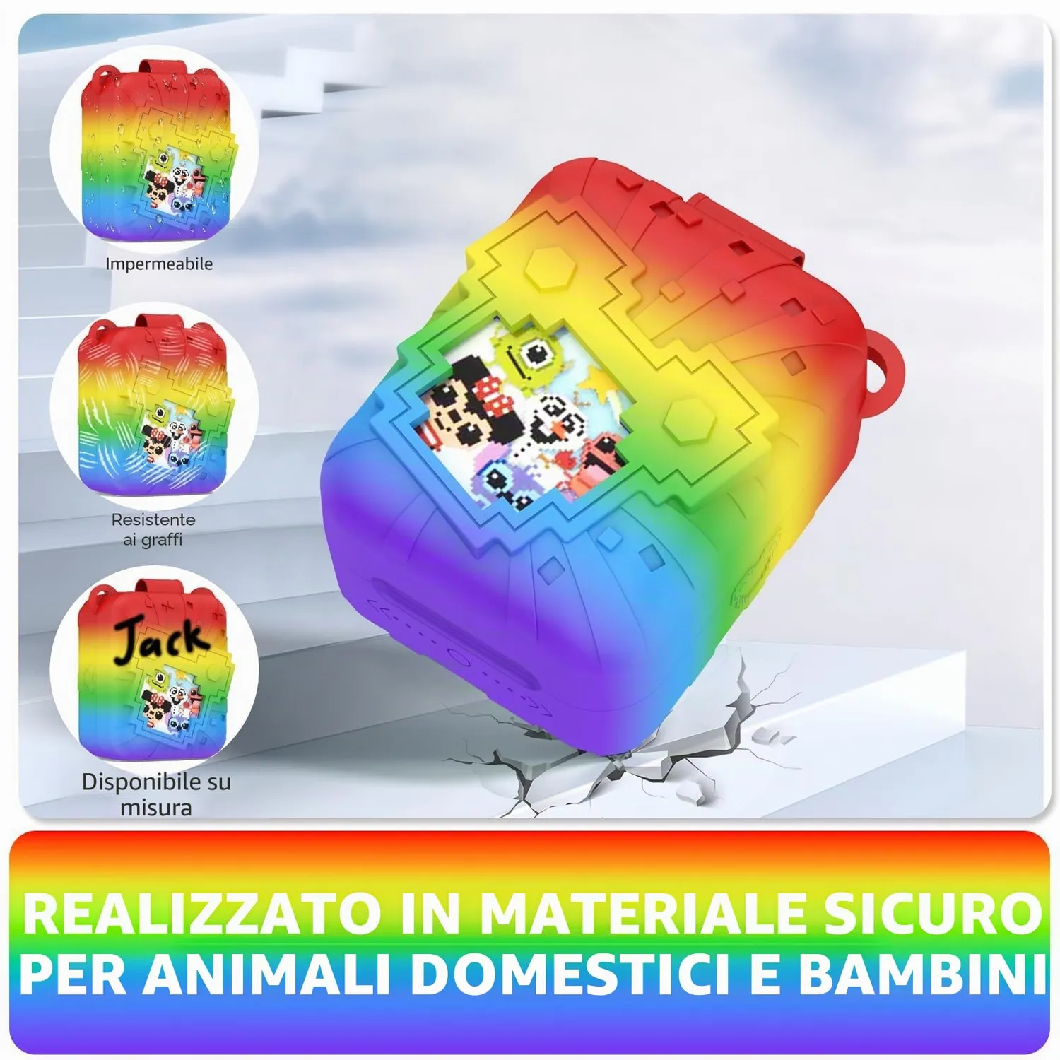 Bitzee Disney Custodia Protettiva Silicone Rossa con Cordino