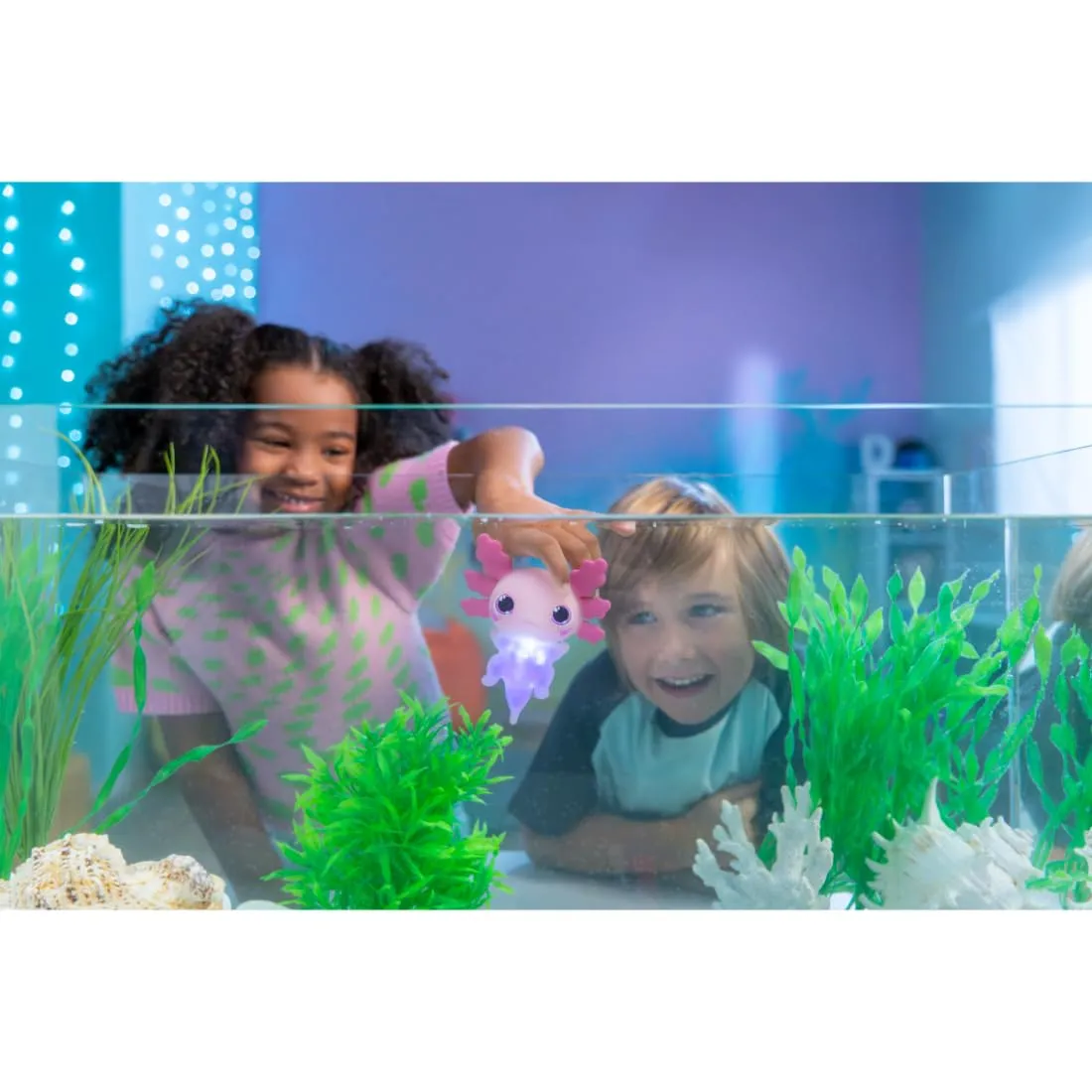 Animagic Let's Glo Axolotl animale elettronico rosa luminoso