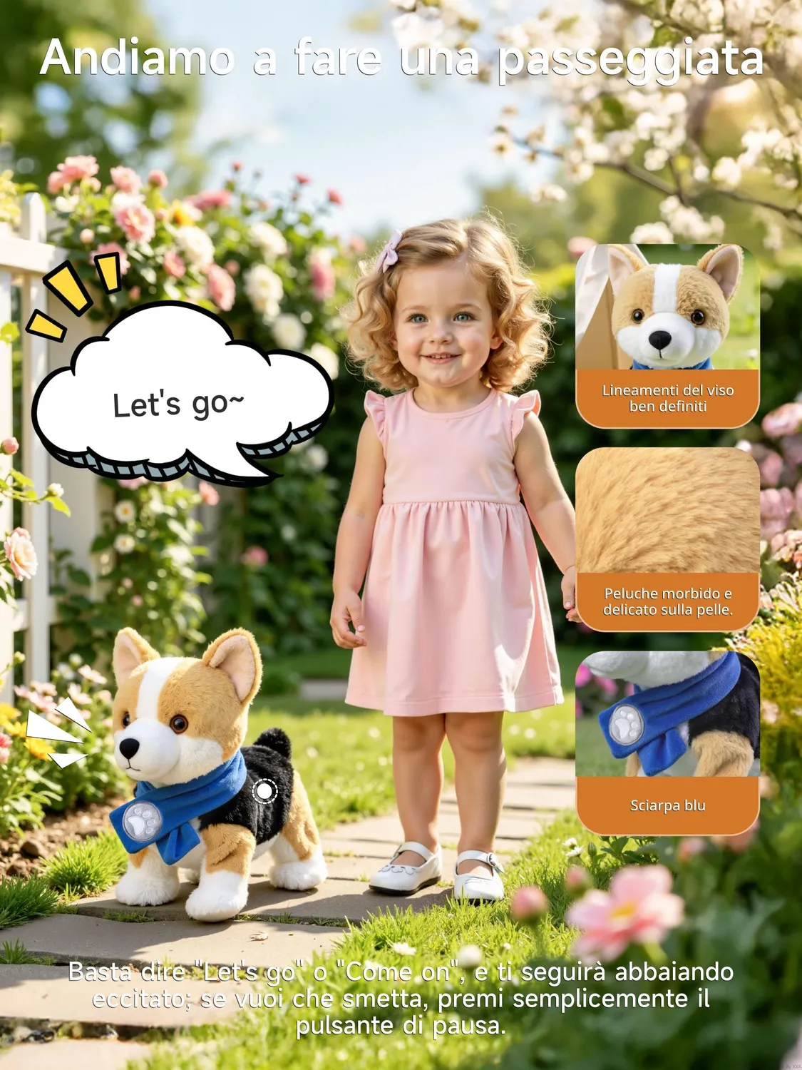 eJog Pup Corgi cane robot controllo vocale che cammina