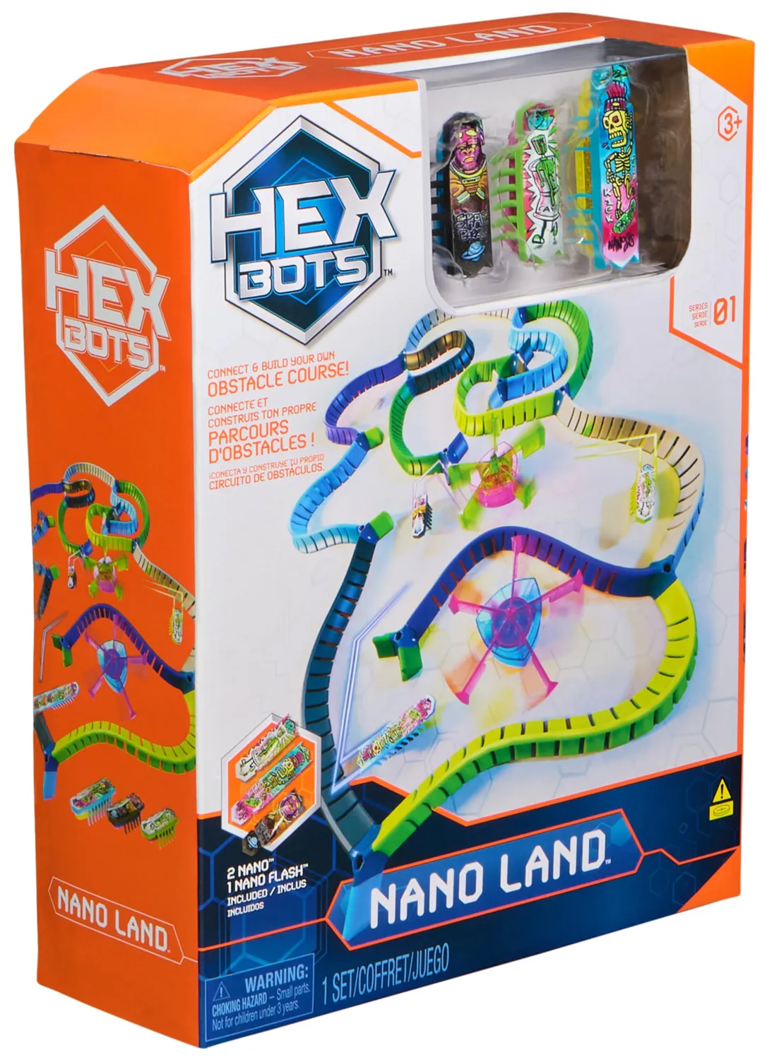 Hex Bots Nano Land pista 40 pezzi con nano robot insetto sensoriale