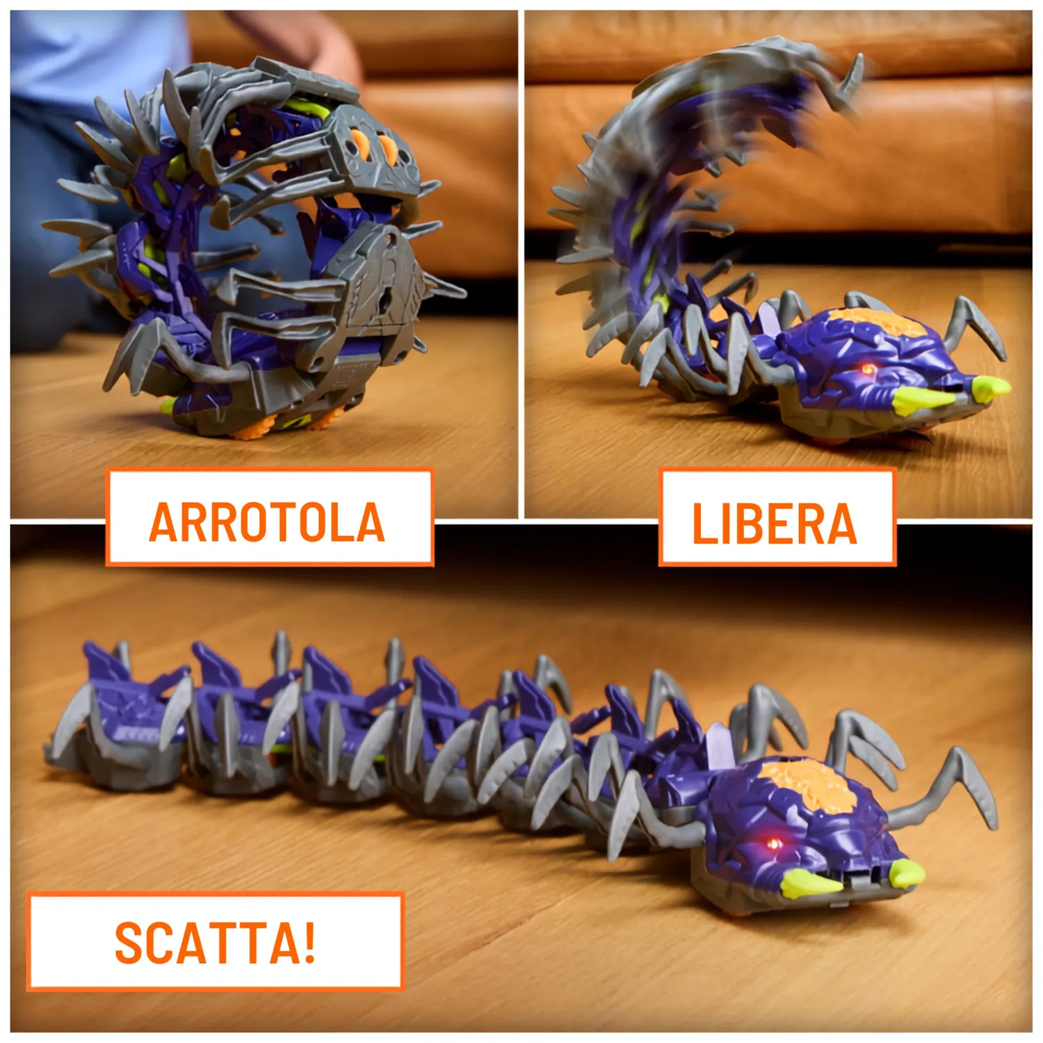 Hex Bots Explodapede Millepiedi Radiocomandato Occhi Luminosi