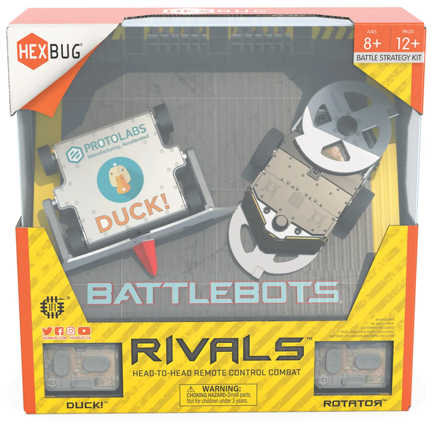 Hex Bots BattleBots Rivals 5.0 robot telecomandato Rotator e Duck 8+