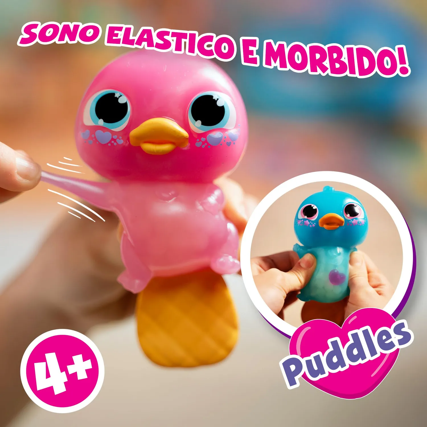Animagic Let's Glo Puddles Rosa peluche sensoriale luminoso
