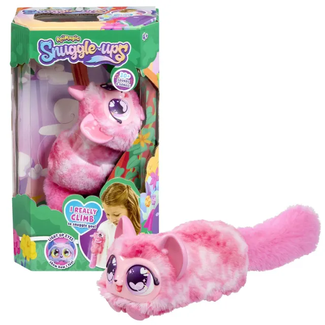 Animagic Snuggleups Rosa peluche interattivo che si arrampica
