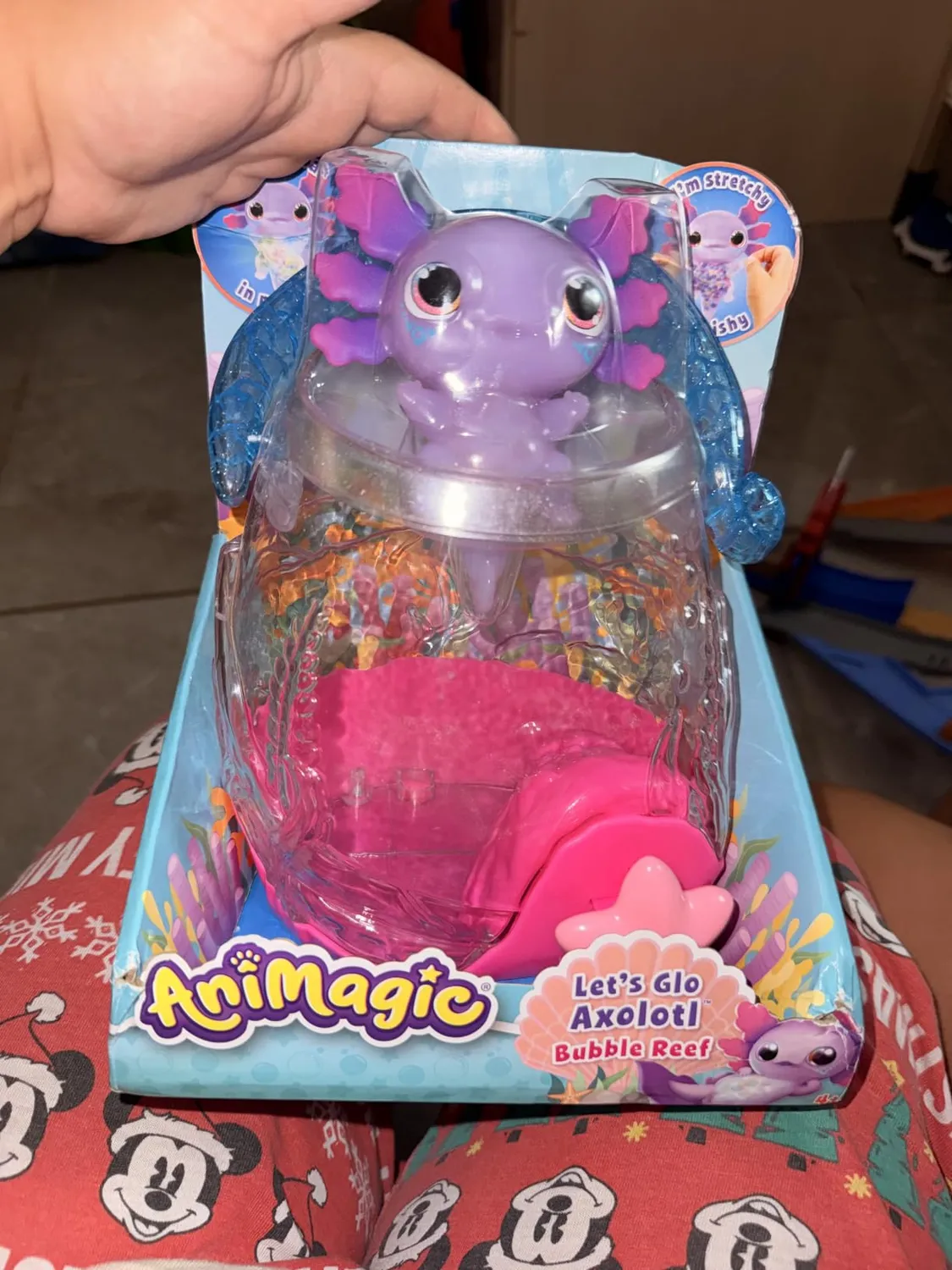 Animagic Let's Glo Bubble Reef acquario per axolotl con bolle