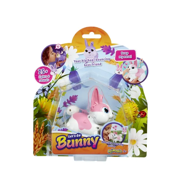 Animagic Let's Go Bunny Rosa peluche interattivo saltellante