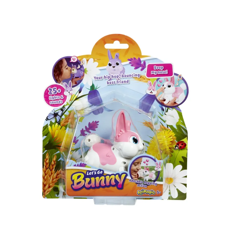 Animagic Let's Go Bunny Rosa peluche interattivo saltellante