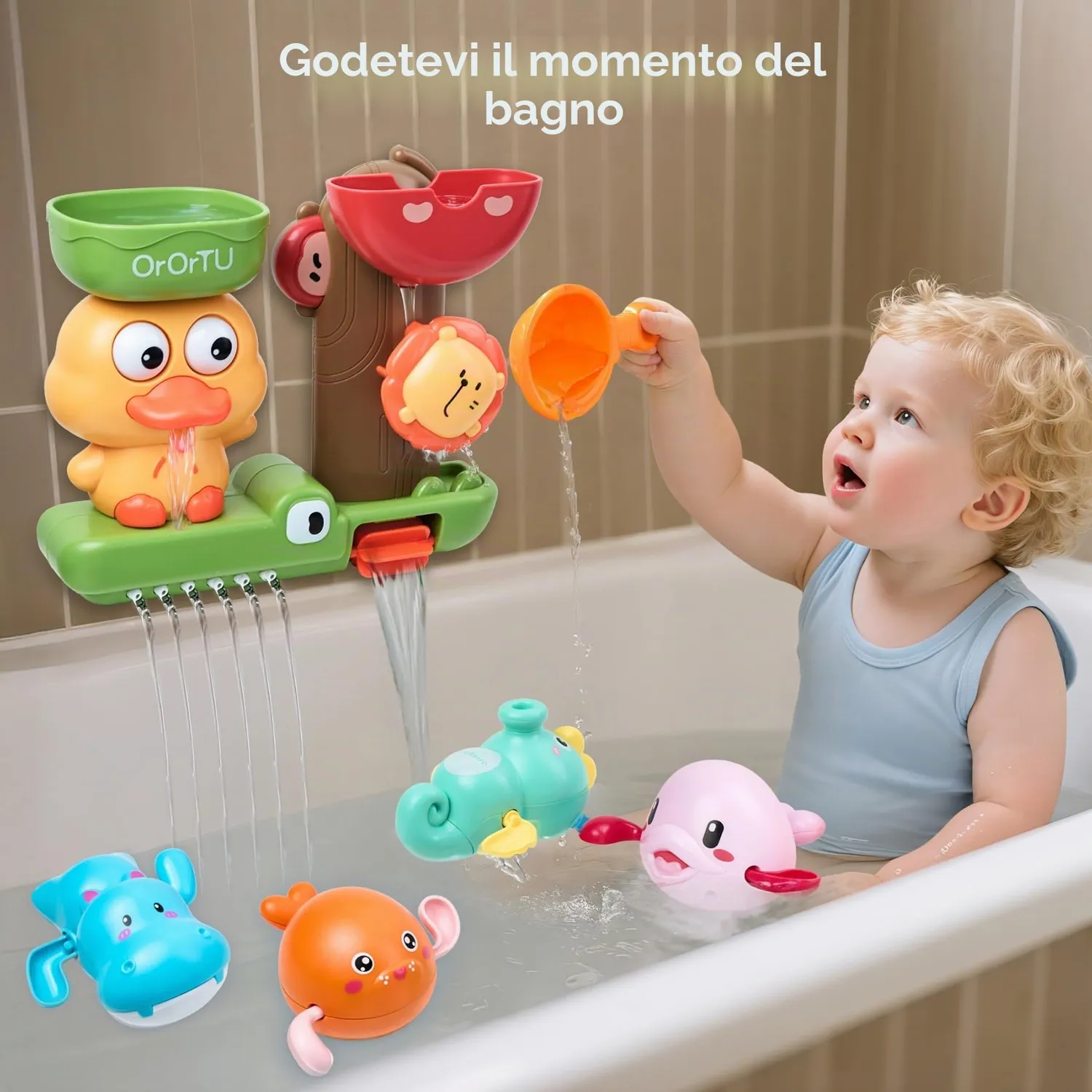 Or Or Tu mulino acqua giochi bagno con ventose