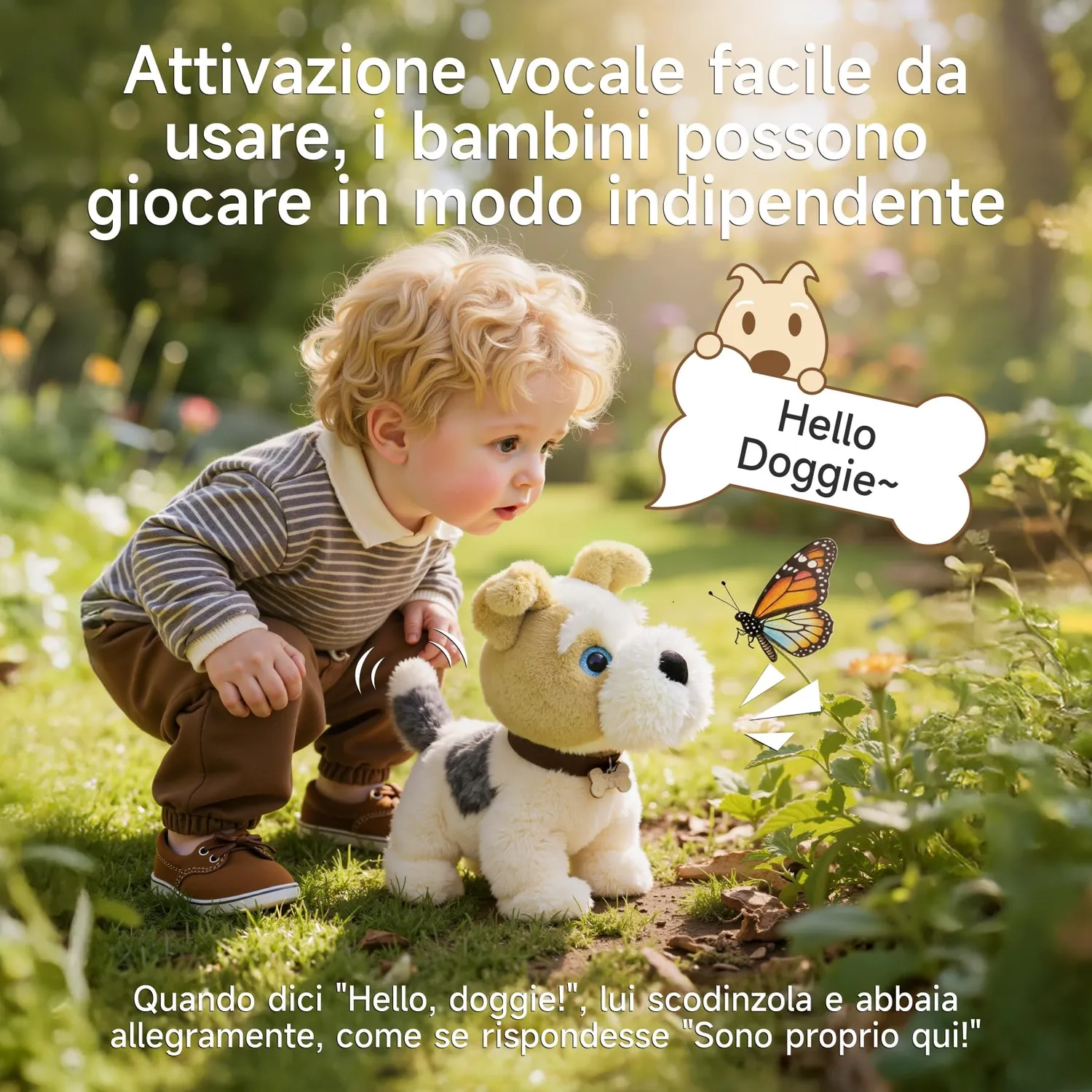 OR OR TU cane peluche interattivo vocale che cammina e canta