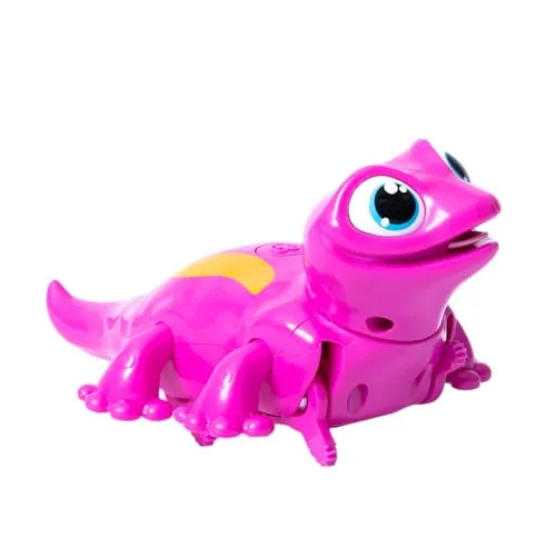 Animagic Let's Go Gecko peluche interattivo rosa con luci