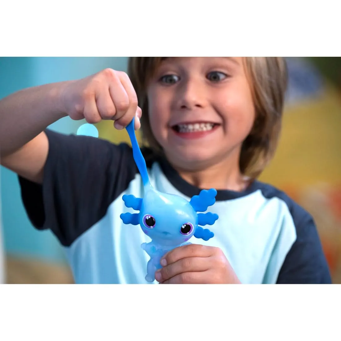Animagic Let's Glo Axolotl peluche elettronico blu luminoso