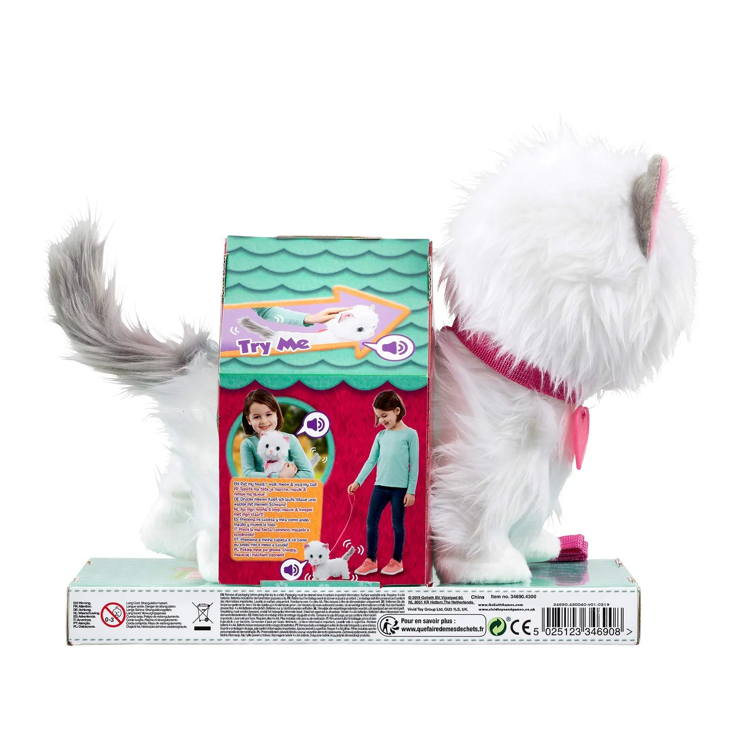 Animagic Mimi gatto peluche interattivo che cammina e miagola