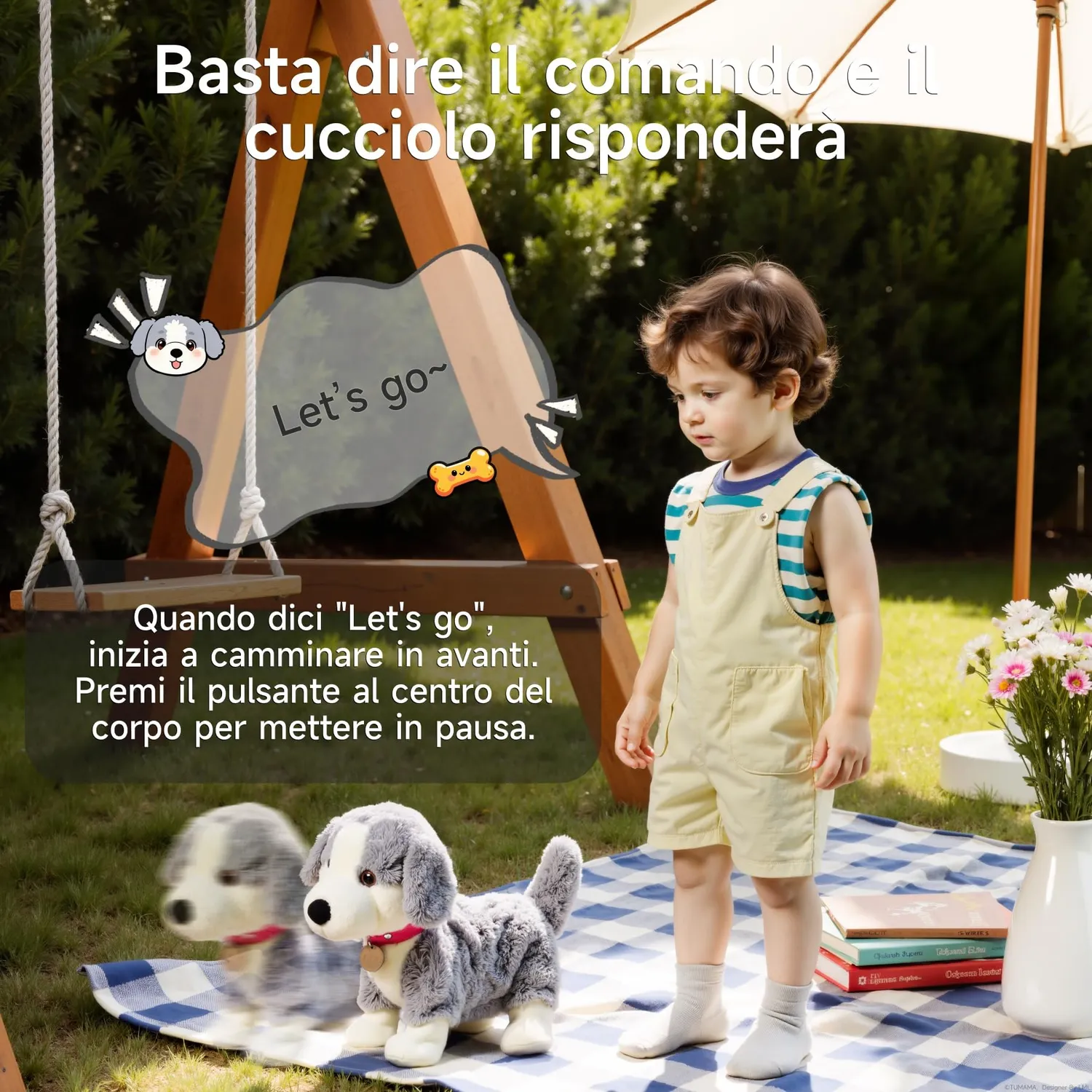 eJog Pup cane peluche interattivo vocale che cammina 3+ anni
