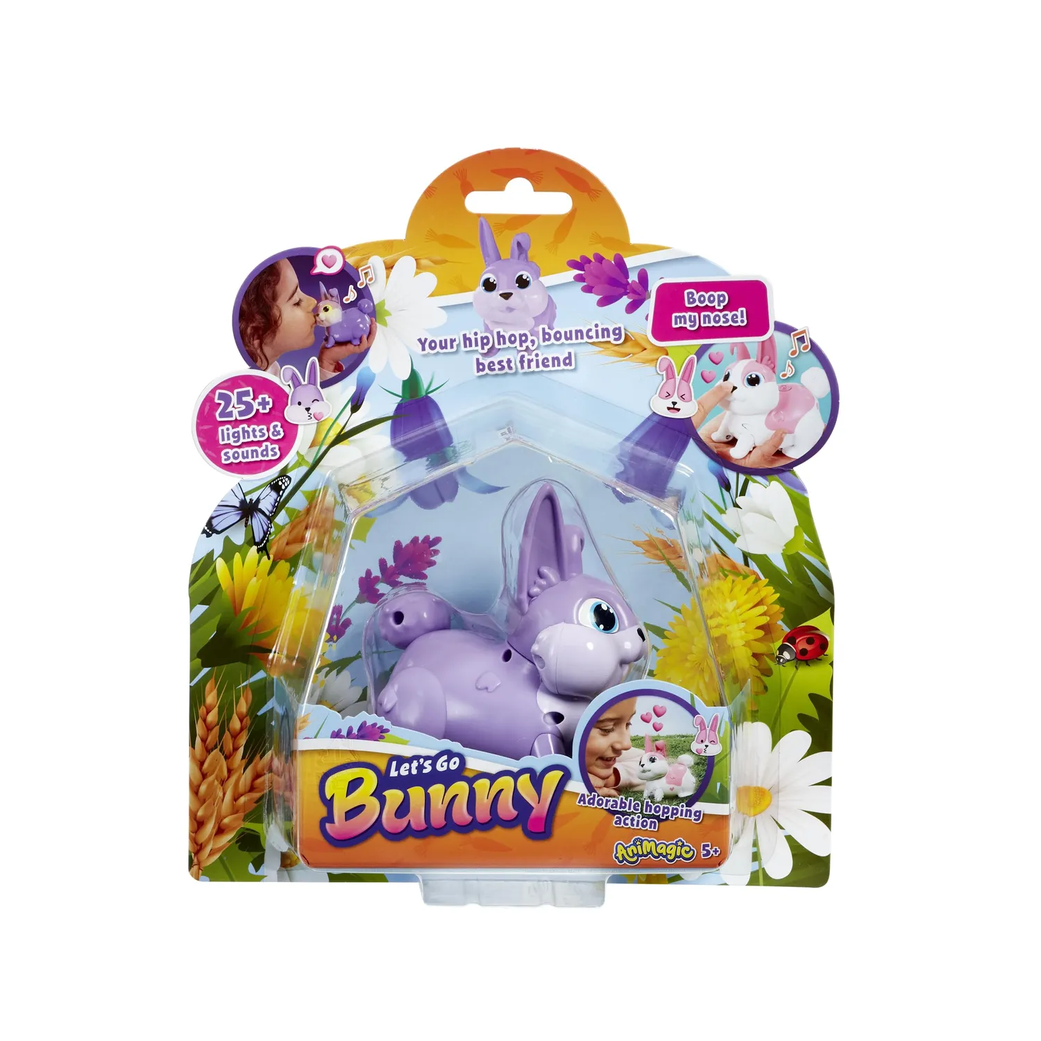 Animagic Let's Go Bunny Rosa peluche interattivo saltellante