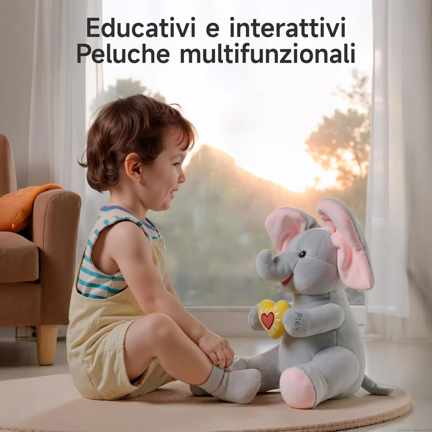 eJog Pup Flappy elefante peluche interattivo che canta