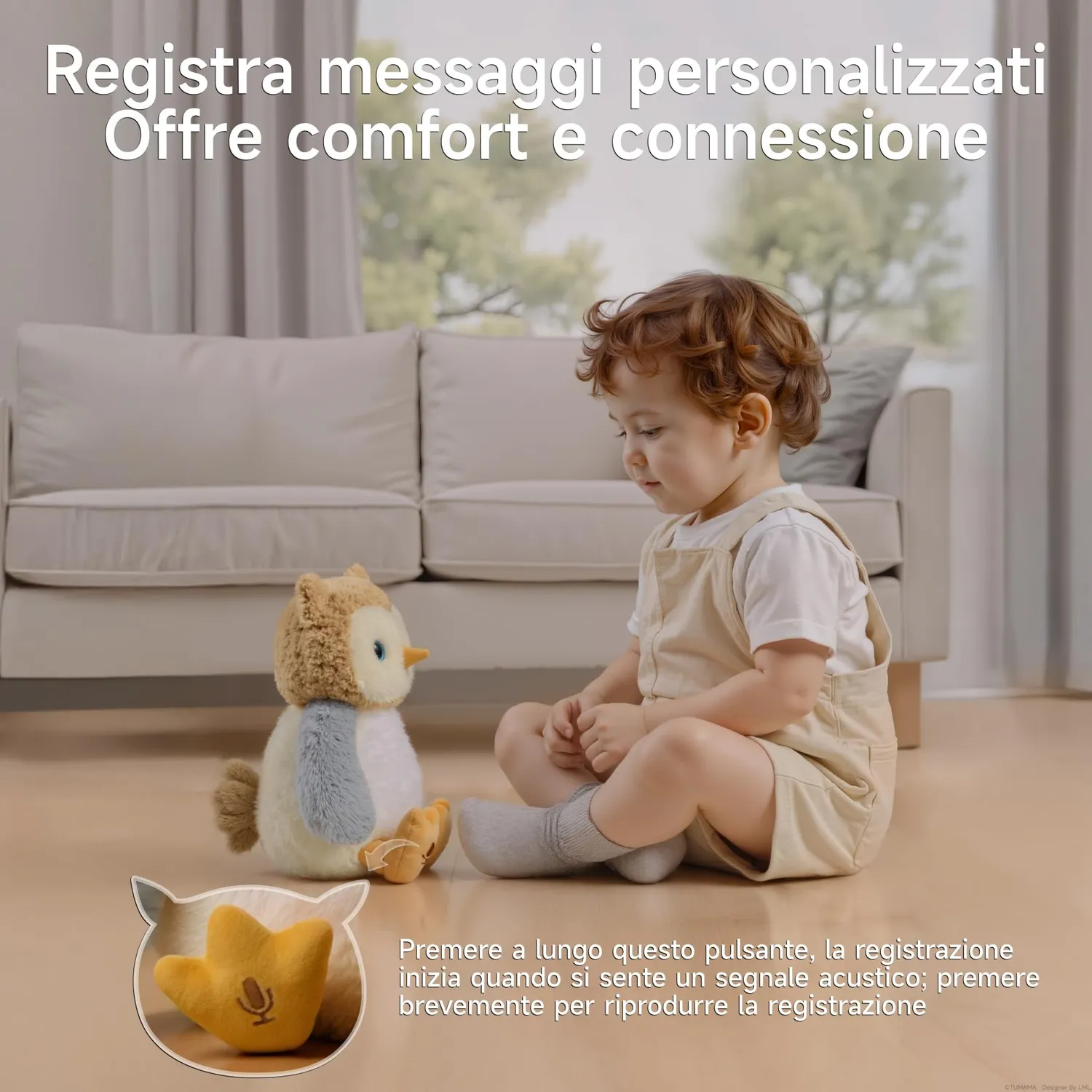 eJog Pup Gufo peluche interattivo che ripete e canta