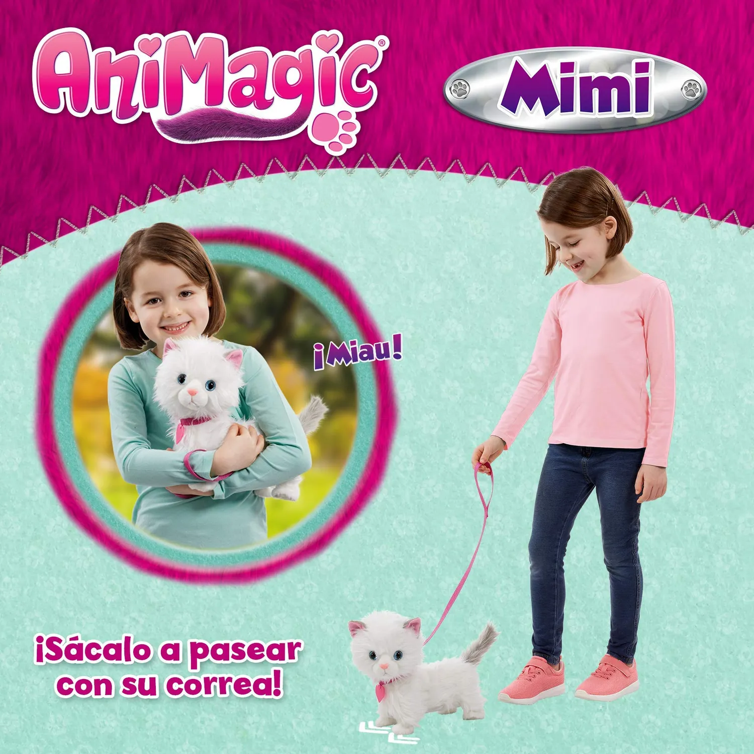 Animagic Mimi gatto peluche interattivo che cammina e miagola