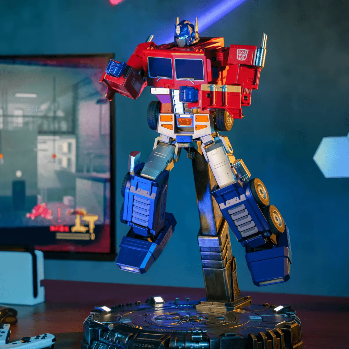 Robosen AI Base espositore Optimus Prime LED 6 faretti