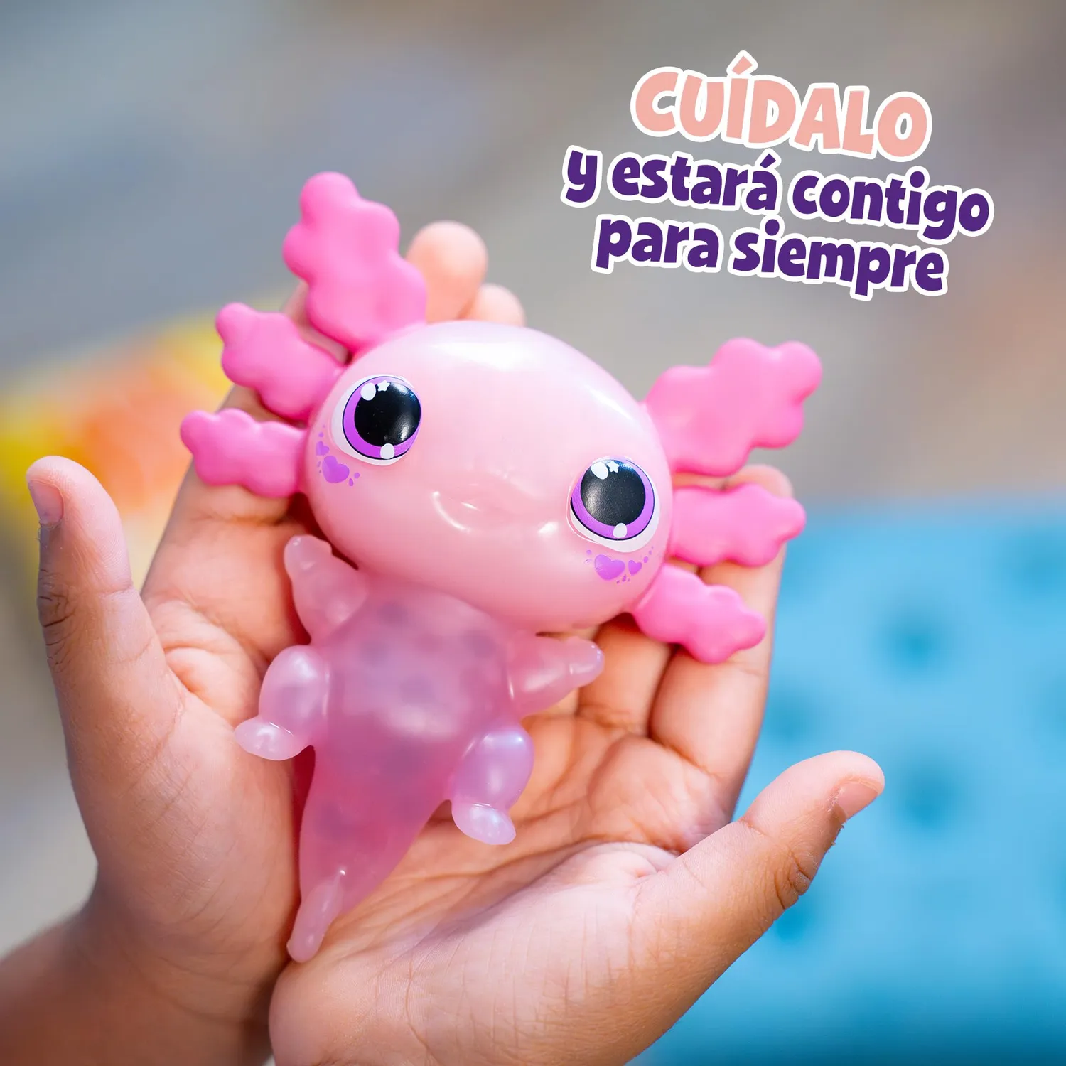 Animagic Let’s Glo Axolotl rosa peluche sensoriale che brilla