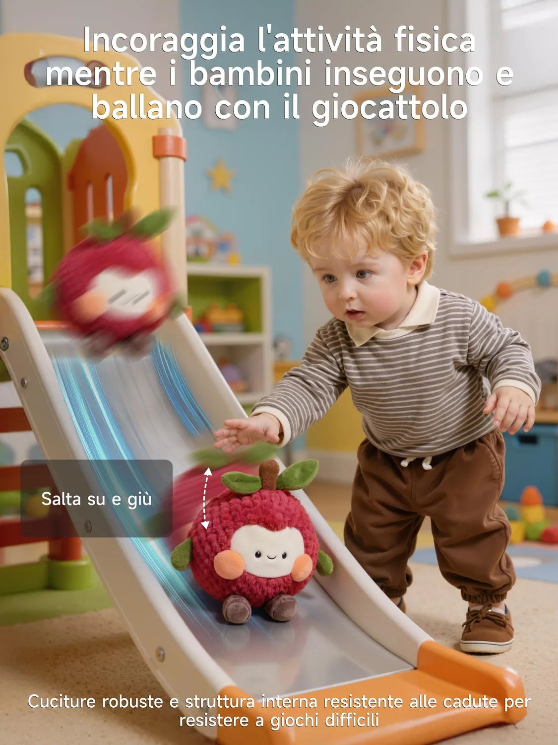 eJog Pup Litchi peluche interattivo salta e registra 3xAA