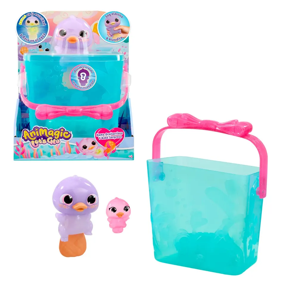 Animagic Lets Glo Mamma Ornitorinco peluche luminoso con sorpresa