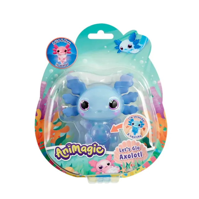 Animagic Let's Glo Axolotl peluche elettronico blu luminoso